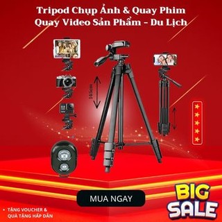 Tripod 3 Chân Khung Nhôm Chụp Ảnh Quay Video Chuyên Nghiệp - Gậy Chụp Ảnh 3 Chân Tripod Quay Phim -Chân Máy Ảnh Đa Năng