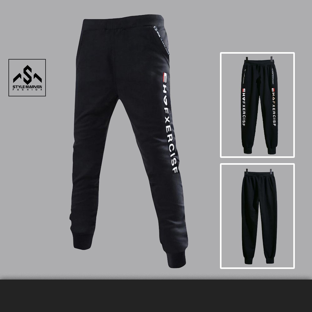 Quần jogger nam Basic STYLE MARVEN nhấn chữ sọc sườn dáng bo ống cá tính thời trang đường phố - QUAN SM075