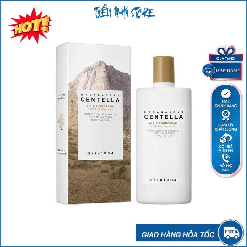 Kem chống nắng Rau Má Skin1004 Madagascar Centella Air-fit Suncream SPF50+ PA++++ 50ml