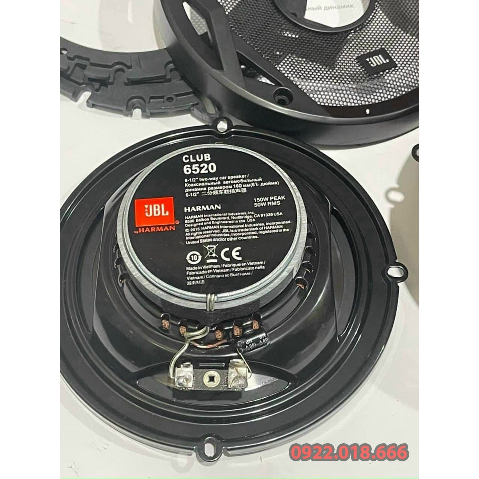 Loa Cánh Đồng Trục JBL Club 6520 Cao Cấp 16,5cm ,6,5 inch-Nâng Cấp Âm Thanh Xe Hơi-Nghe Nhạc Gia Đình Rất Hay.