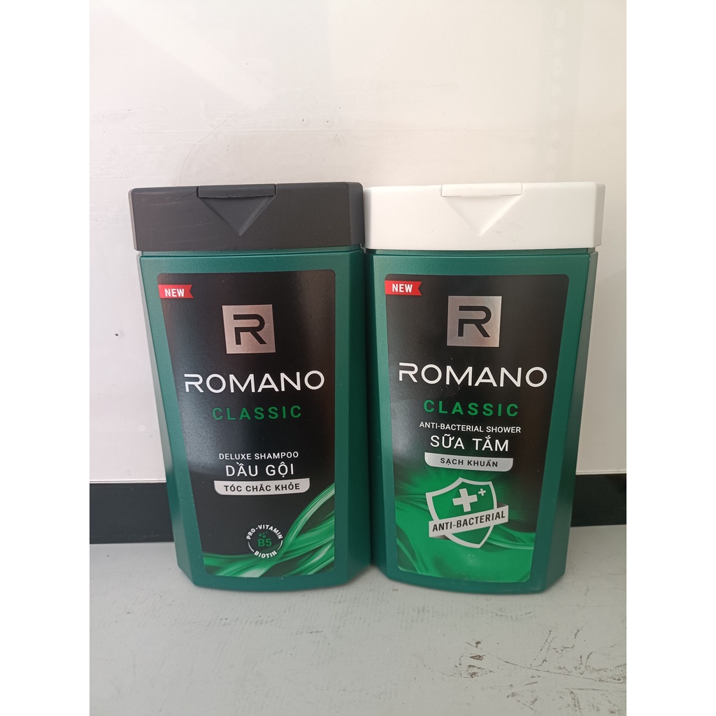 Romano - Combo 1 chai dầu gội + 1 chai sữa tắm classic  180g