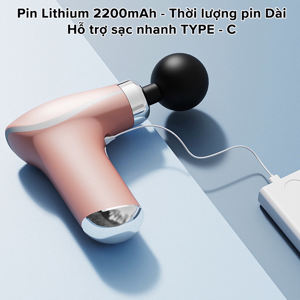 Máy Massage Trị Liệu Cầm Tay 8 Đầu Compact KH 325 3 Chế Độ Cộng Hưởng, Súng Đấm Lưng Cổ Vai Gáy Chính Hãng Amalife