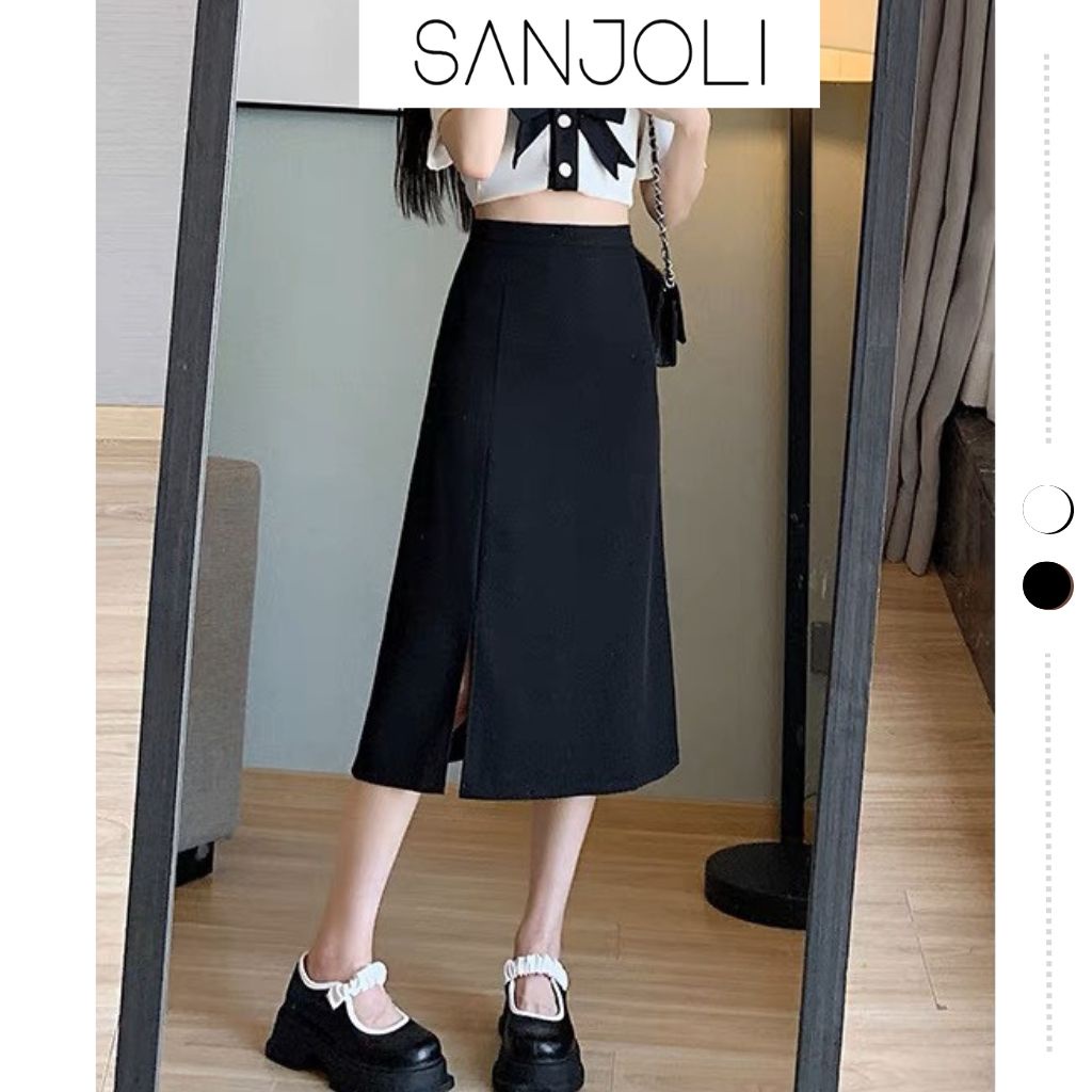 Chân váy maxi công sở nữ Sanjoli chữ a dáng dài thiết kế tiểu thư phong cách ulzzang CV001