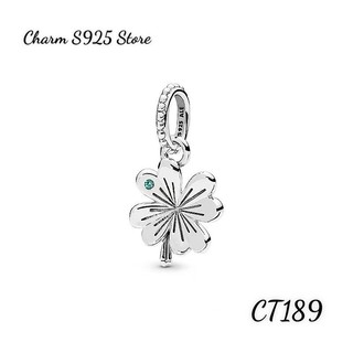 Charm pan ale treo cỏ bốn lá bạc s925 thuần khiết hàng cao cấp
