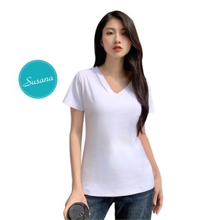 Áo phông nữ cổ tim Susana chất cotton