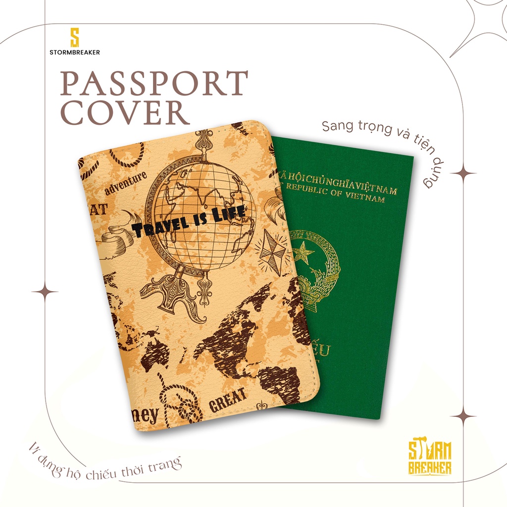 Bao Da Hộ Chiếu / Ví Đựng Passport Du Lịch Nam - Nữ ( in tên cá nhân ) Great Journey - ATPP120 STORMBREAKER