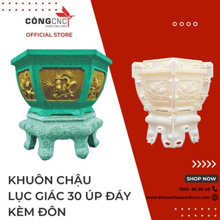 Khuôn chậu cảnh lục giác 30 kèm chân kỷ