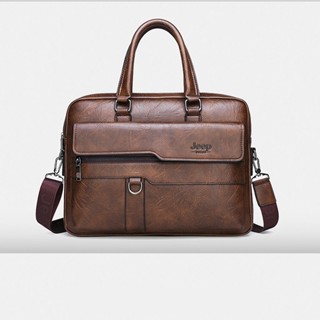 Cặp sách đựng tài liệu, máy tính bảng laptop - Cặp công sở nắp lệch nam nữ thời trang - JEEP V06