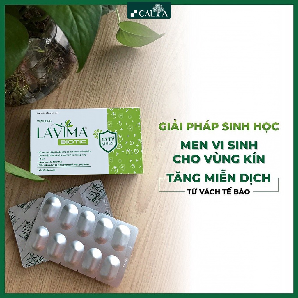 Viên Uống Phụ Khoa, Men Vi Sinh Vùng Kín LAVIMA BIOTIC Giảm Viêm, Nấm Candida, Giảm Khí Hư, Ngứa Rát 20 Viên Uống