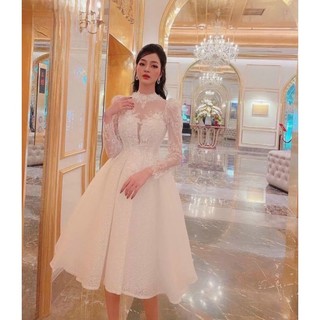 ĐẦM XÒE XẾP LY ĐÍNH HOA