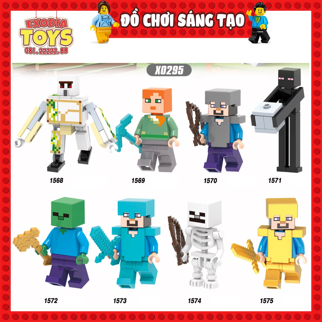 Xếp hình Minifigure nhân vật trò chơi Minecraft - Đồ Chơi Lắp Ghép Sáng Tạo - XINH X0295