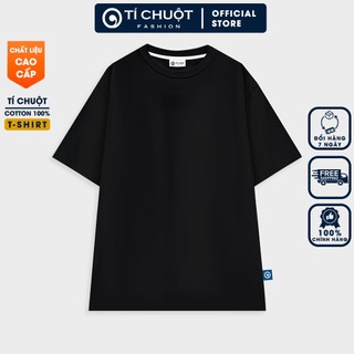 [FREESHIP] Áo thun trơn, áo phông nam nữ form rộng tay lỡ vải mềm mịn không xù lông cotton 100% - Tí Chuột Studio