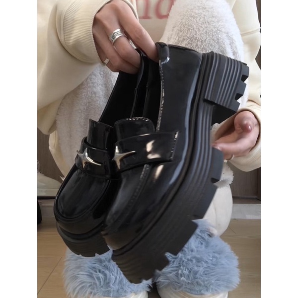 GIÀY LƯỜI O117 ĐẾ CAO 5CM HÌNH ÁNH SÁNG