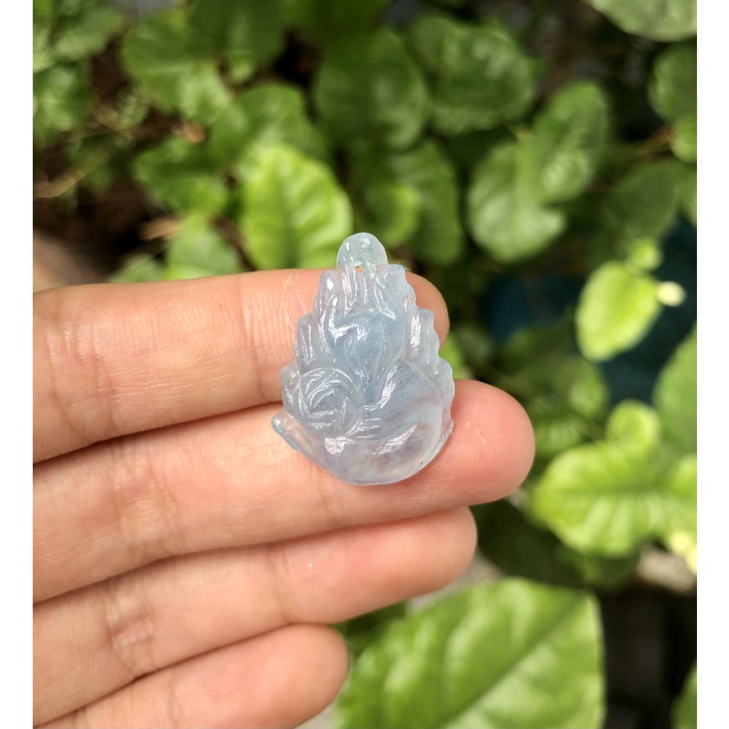 Bà Hồ Ly Chúa ôm hoa đá Aquamarine xanh dương x Tặng kèm túi đựng HL150 - Hợp mệnh Mộc, Thủy