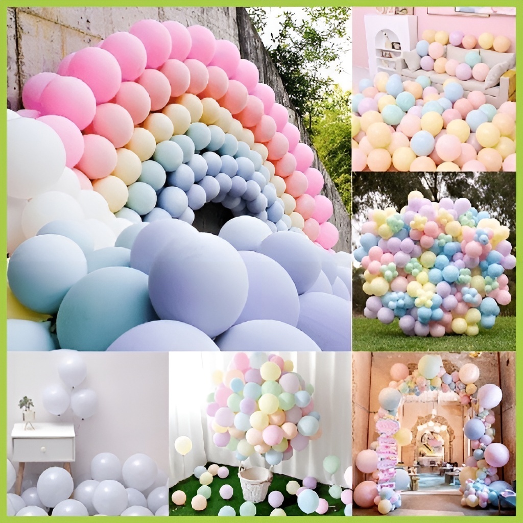 Set 100 quả bóng bay màu pastel 10 inch trang trí sinh nhật, sự kiện,...