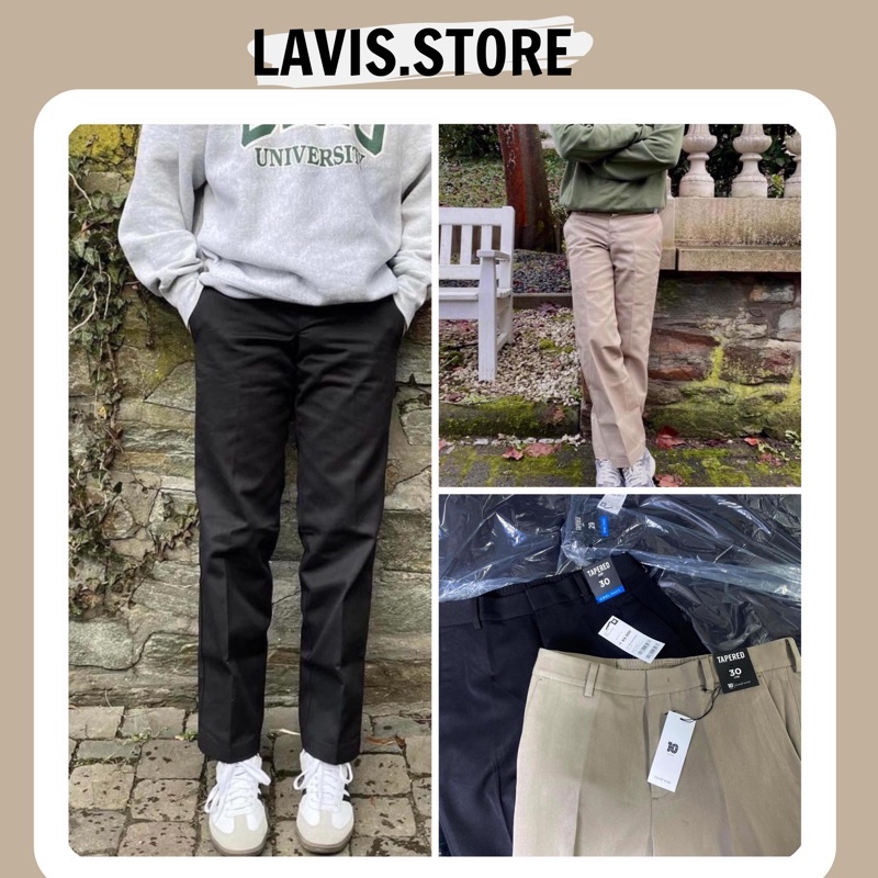 Quần Tây Âu Nam Polham Chính Hãng Ống Đứng 2 Màu Đen Be Form Đứng Kiểu Dáng Slim Basic Lịch Lãm Trẻ Trung Hàn Quốc