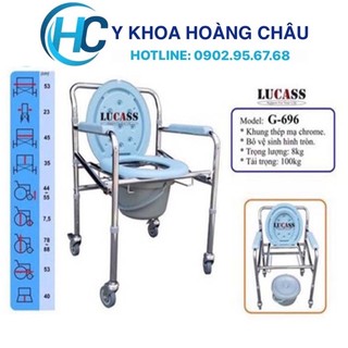 Ghế bô vệ sinh có bánh xe, bô tròn lucass g-696