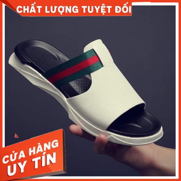 Dép nam GUCCI Mới nhất,Dép quai ngang nam đế cao su,Dép thời trang nam