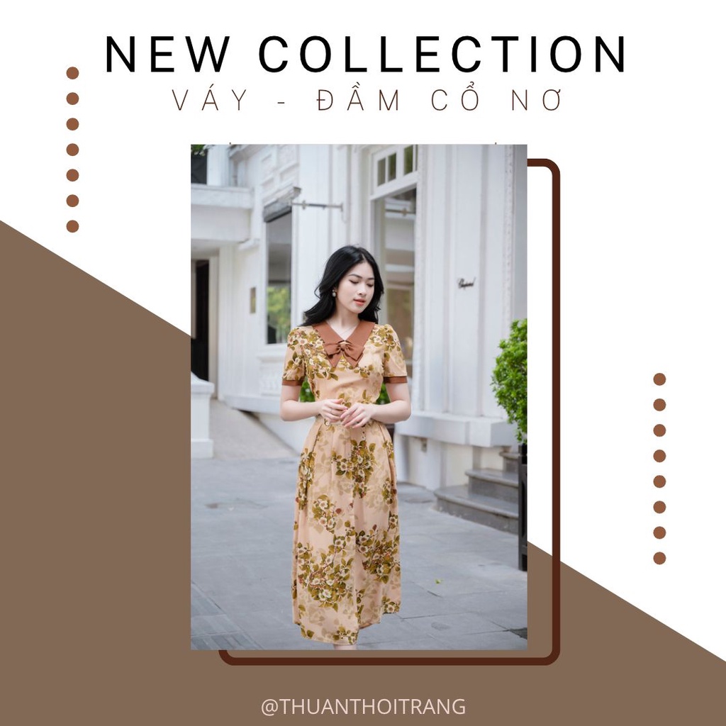 Váy Nữ Cổ Nơ HANERI Thiết Kế Dáng Dài Xòe Tay Lỡ Thắt Eo Cho Nữ Đi Chơi, Đi Dự Tiệc 2 MÀU N01 | BigBuy360 - bigbuy360.vn