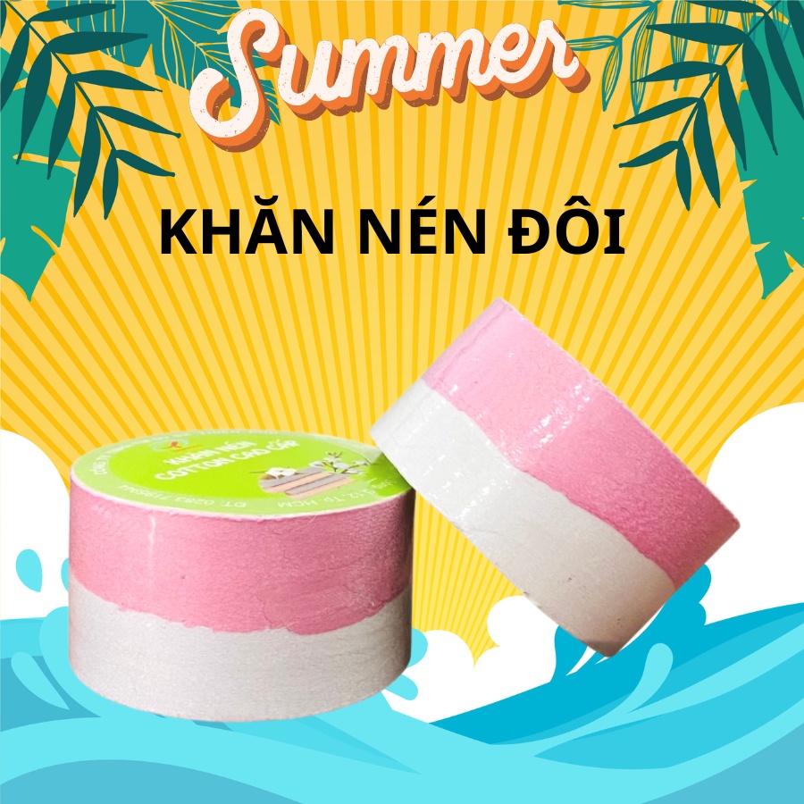 Khăn Nén Đôi Cotton Du Lịch THIPHUCO 30*75*65g Thấm Nước Tốt, Tái Sử Dụng Nhiều Lần