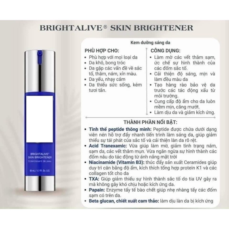 KEM DƯỠNG SÁNG DA ZO BRIGHTALIVE 50ml