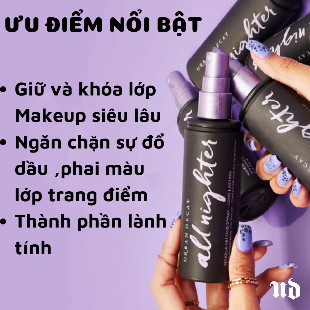 Xịt khóa Lớp Make Up URBAN DECAY All Nighter Chính Hãng