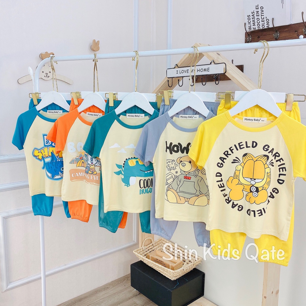 FULL SIZE (10-26kg) Bộ Áo Ngắn Quần Alibaba Chất Thun Lạnh Dành Cho Bé.Shin Kids , Đồ Bộ Cho Bé