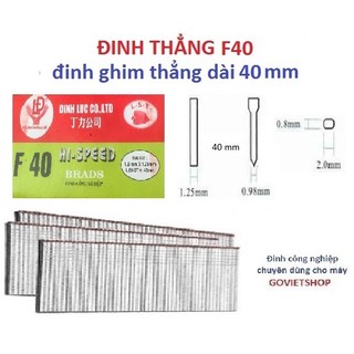 Đinh F40 hộp có 5000 cây kim Ghim thẳng dài 40mm dùng bấm gỗ ván