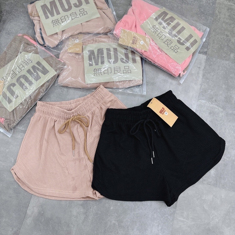 Quần đùi gân xoắn free size dưới 62kg nhiều màu