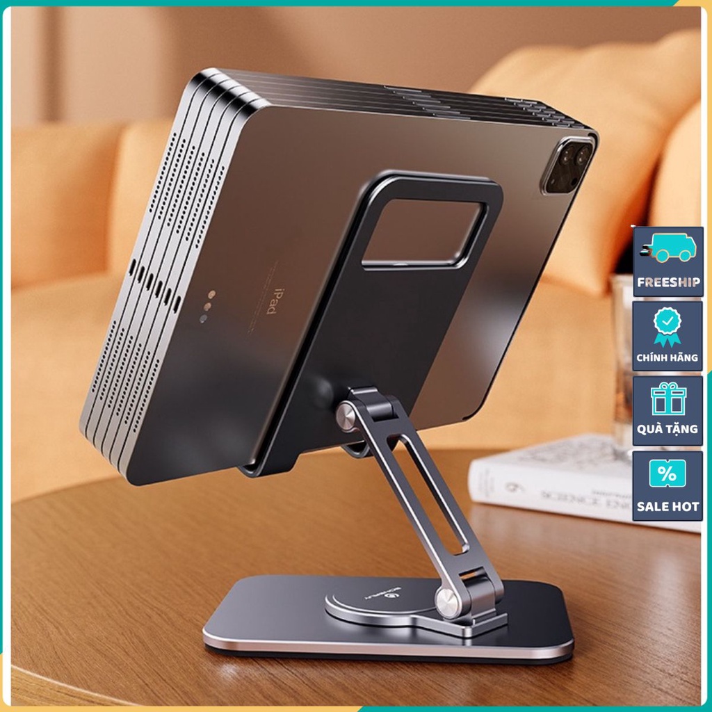 Giá đỡ kê điện thoại, ipad, tablet, máy tính bảng L05 chân đế xoay tròn 360 độ từ hợp kim nhôm cao cấp