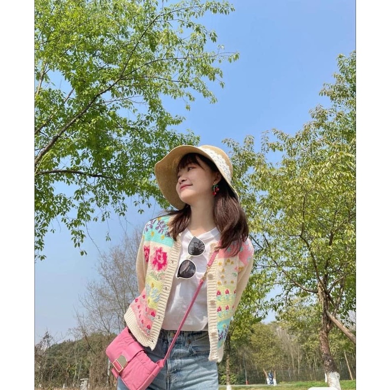 túi xách tay + túi đeo chéo nữ size 19cm x 3cm x 10cm ck6-70781728 full box màu xanh