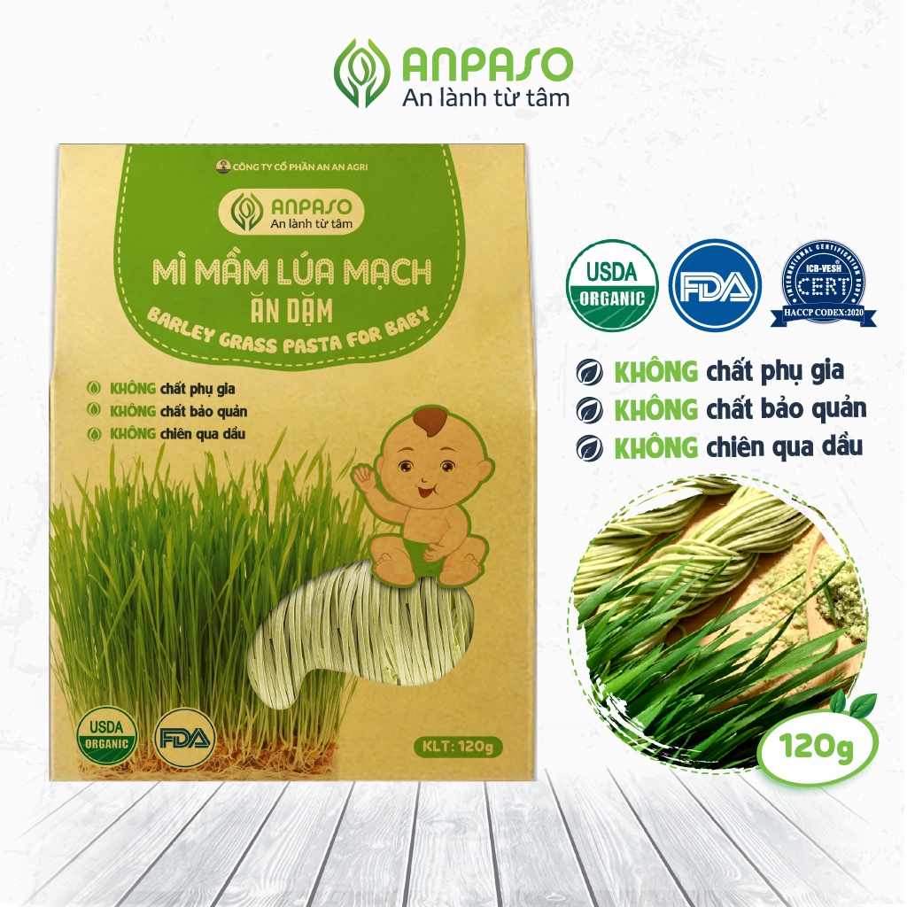 Mì mầm lúa mạch ăn dặm Anpaso - Xanhsam Organic