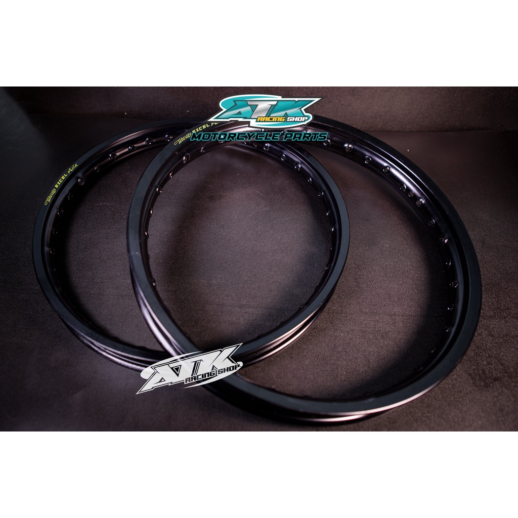 Niềng nhôm Excel hàng 1.1 size 1.4-1.4x17 và 1.4-1.6x17 màu bạc và màu đen