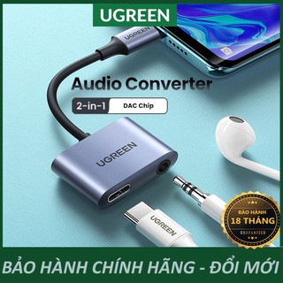 Bộ chia usb type-c to audio 3,5mm và cổng sạc usb type c ugreen 60164 chính hãng