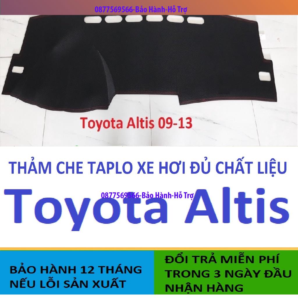 Thảm Che Taplo Toyota Altis 2001-2023,Thảm Taplo Xe Hơi 3 Lớp Chịu Nhiệt Bảo Hành 12 Tháng