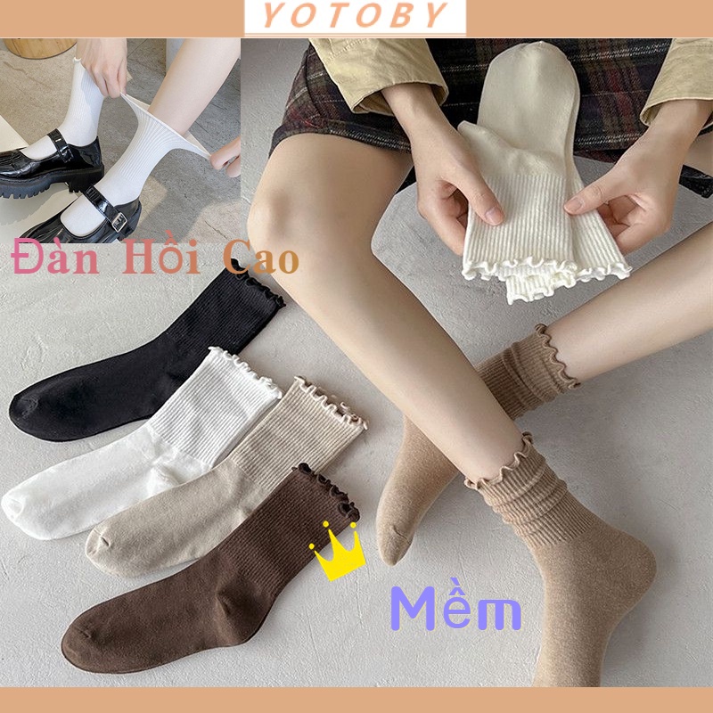 【YOTOBY】Tất Cổ Cao nữ,Vớ Dài Trung Bình Màu Cà Phê Phong Cách Hàn Quốc Thời Trang Thu Đông Cho Nữ