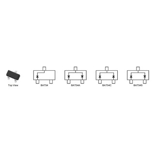 BAT54S Diode Schottky 0.2A 30V SOT-23 (10c)