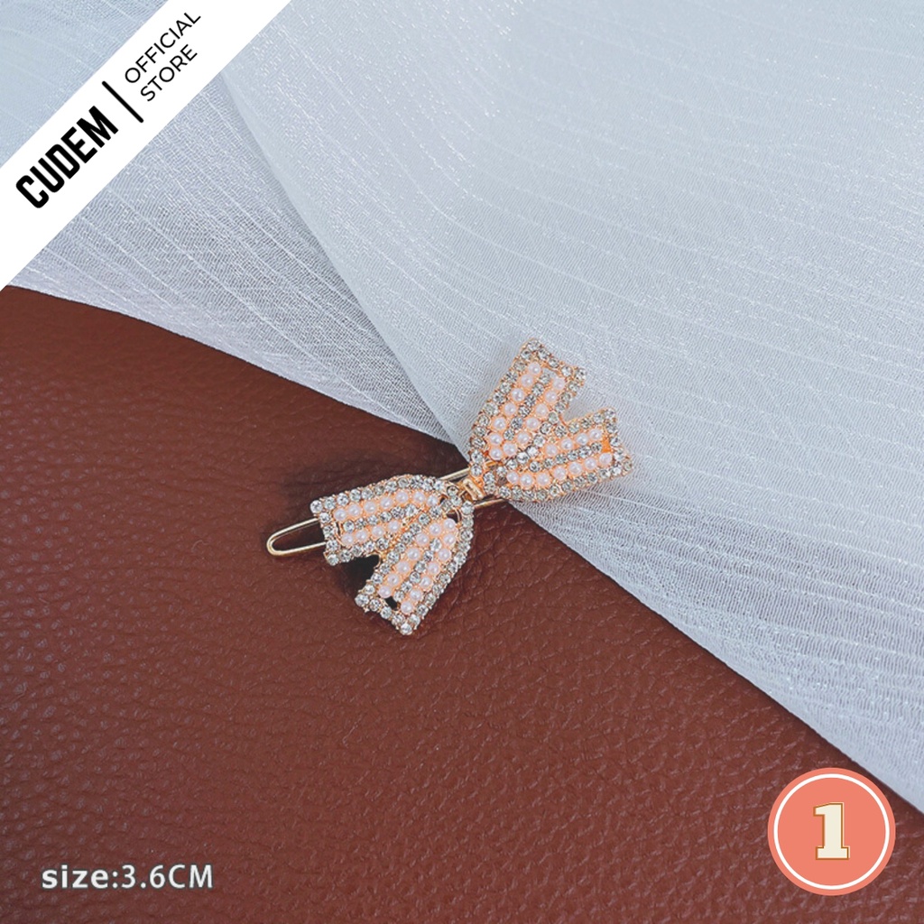 Kẹp cài tóc Hàn Quốc màu trắng đẹp sang trọng size nhỏ K21