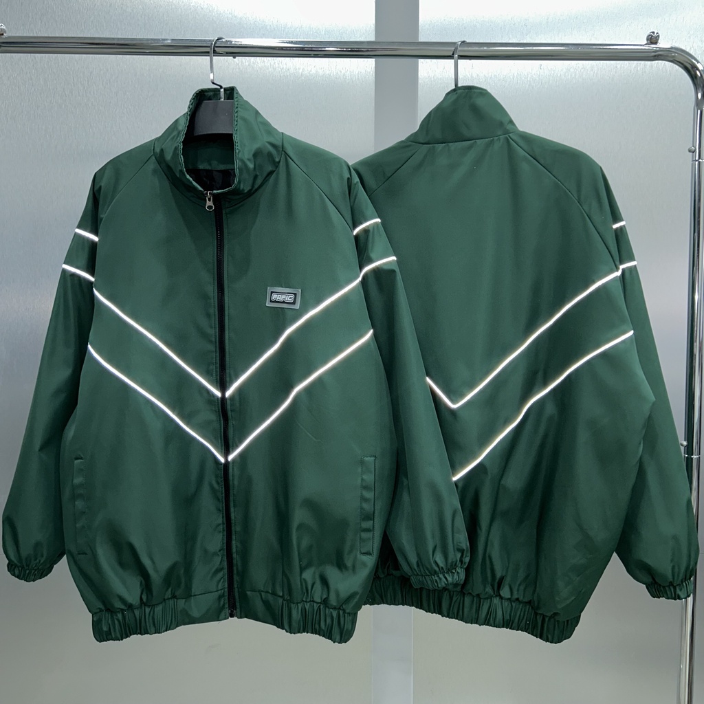 Áo khoác dù Fafic studio cổ bẻ 2 sọc phản quang tem cao su áo Jacket dù 2 lớp chính hãng Fafic studio