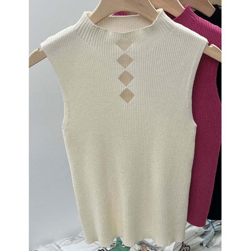 Áo Dệt Kim Không Tay Dáng Ôm Phong Cách Hàn Quốc Thời Trang Mới Dành Cho Nữ