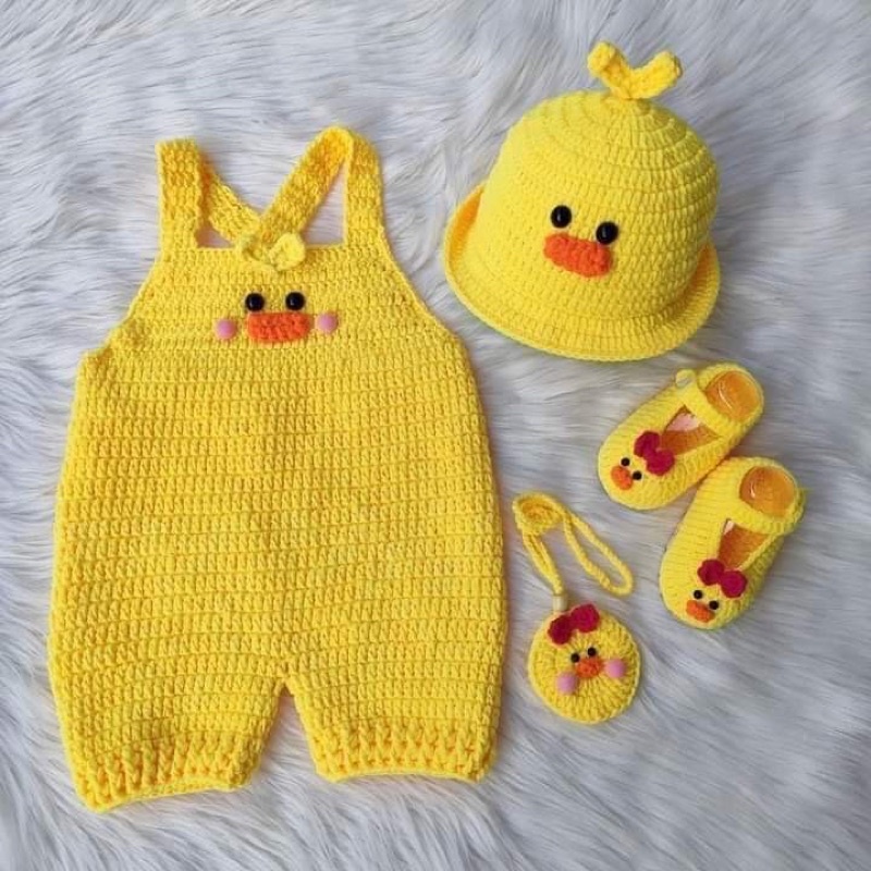 YẾM MÓC LEN CHO BÉ HANDMADE  không kèm nón, túi, giày