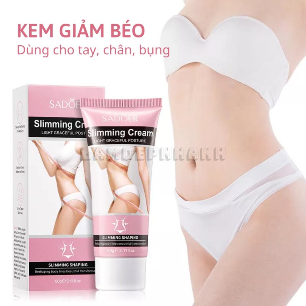 Kem Giảm Béo, Kem Tan Mỡ Bụng, Làm Thon Gọn Tay Chân chiết xuất thiên nhiên SADOER 60g - Làm săn chắc và tạo hình cơ thể