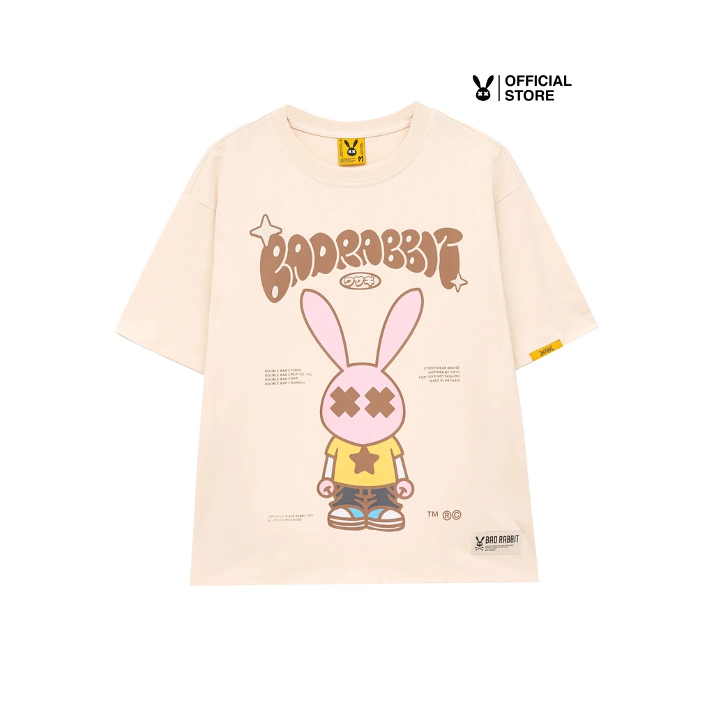 Áo Thun Unisex Bad Rabbit CREAM RABBIT FIGURE 100% Cotton - Local Brand Chính Hãng