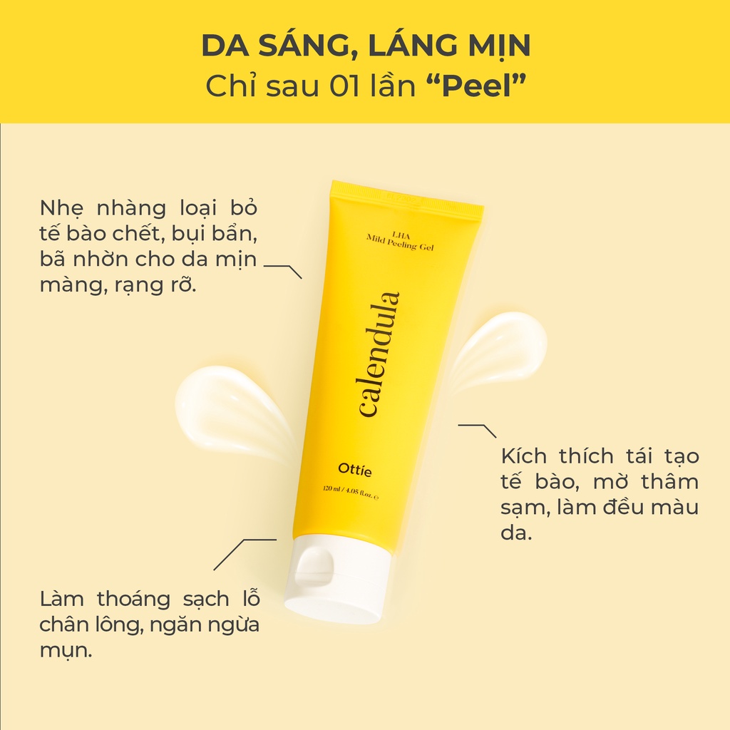 Tẩy Tế Bào Chết LHA Ottie Calendula LHA Mild Peeling Gel Tẩy Tế Bào Chết Ottie Hoa Cúc Dịu Nhẹ 120ml | BigBuy360 - bigbuy360.vn