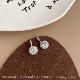 Khuyên tai bạc s925 bông tai nữ hạt đá mã 3228