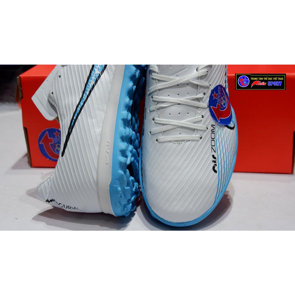 Giày đá bóng Vapor 15 Academy TF - trắng xanh (size 39-45)