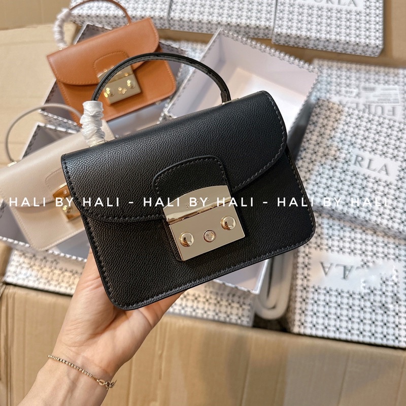 Túi Fur La quai xách kèm dây xích xinh xắn có hộp đựng