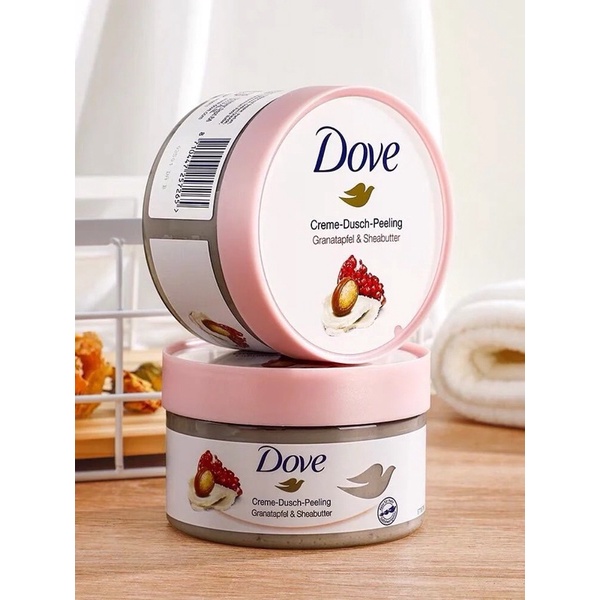 Tẩy Da Chết Toàn Thân DOVE Exfoliating Body Polish Chiết Xuất Macca, Bơ Mỡ Và Hạt Lưu