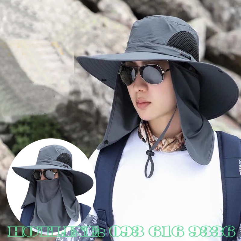Nón Rộng Vành ⚡️ 𝐅𝐑𝐄𝐄 𝐒𝐇𝐈𝐏 ⚡️ Chống Nắng Kèm Khẩu Trang Mũ Tài Bèo Rộng Vành Đi Câu Phượt Làm Vườn