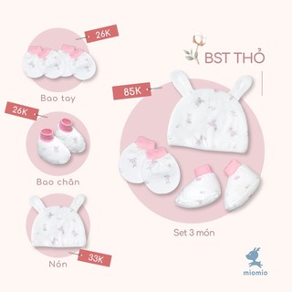 Set mũ, bao chân, bao tay Miomio